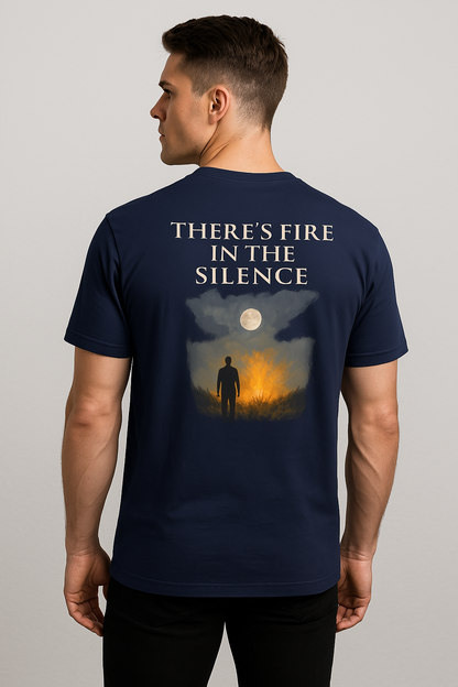 LUNARA – Fire in the Silence Tee (Navy Edition)