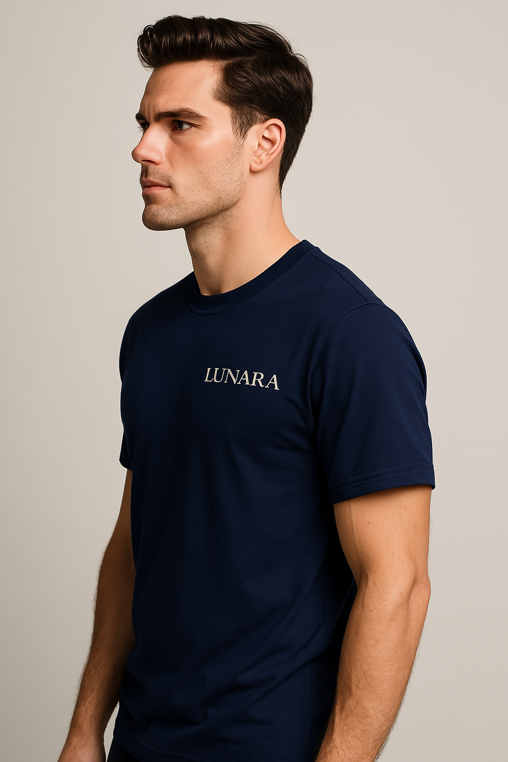 LUNARA – Fire in the Silence Tee (Navy Edition)